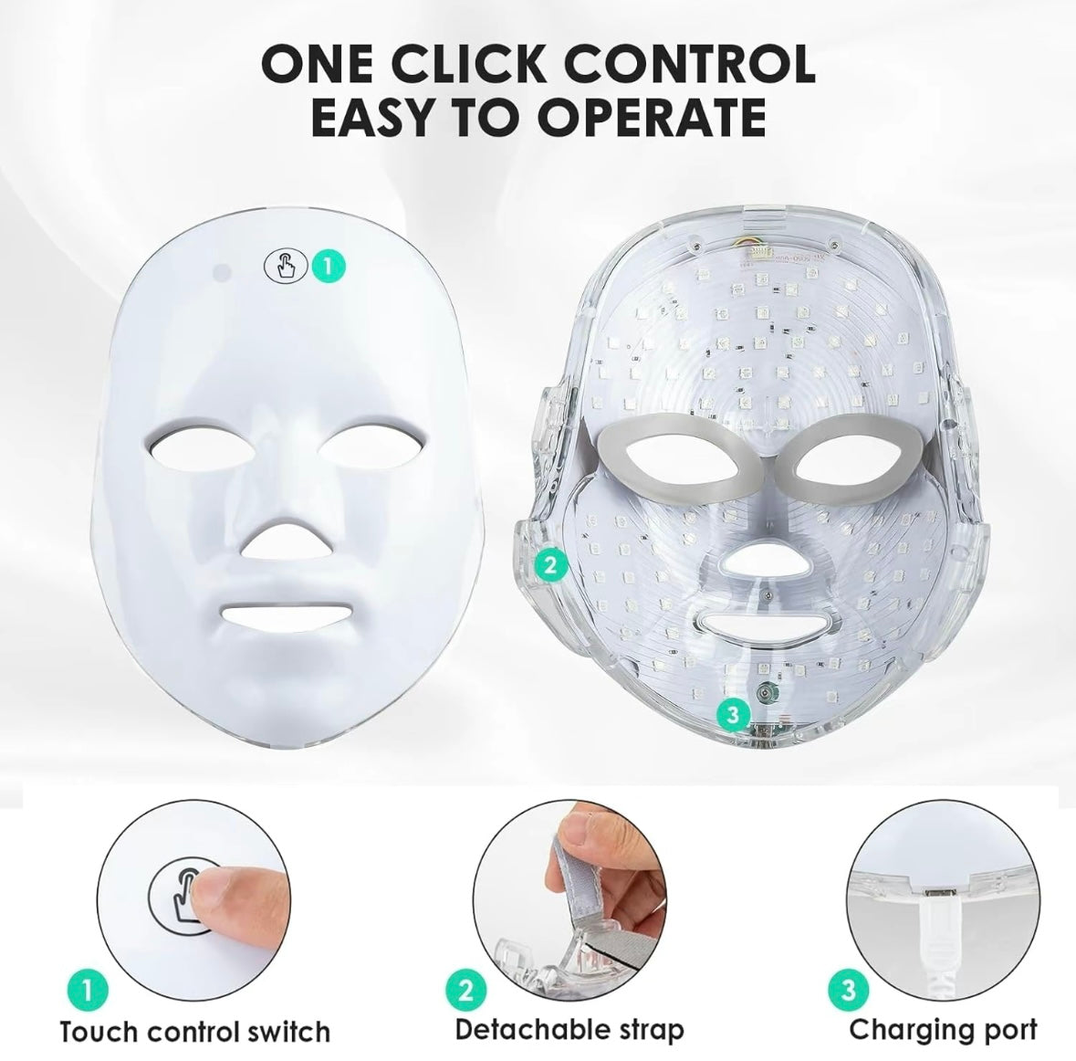 Masque de Beauté LED 7 Couleurs – Soin Complet Visage & Yeux, Éclat et Confort à Domicile