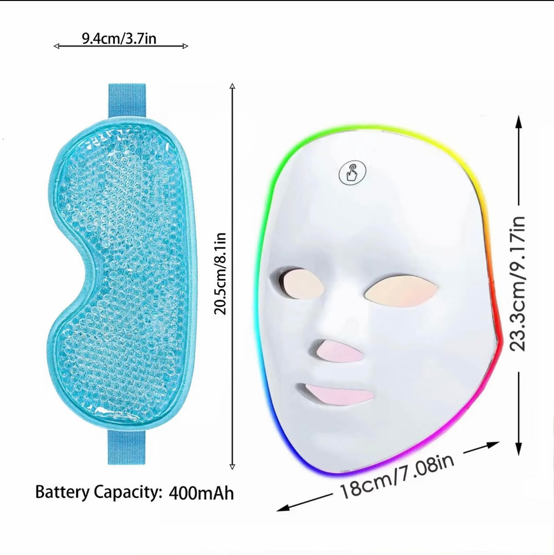Masque de Beauté LED 7 Couleurs – Soin Complet Visage & Yeux, Éclat et Confort à Domicile