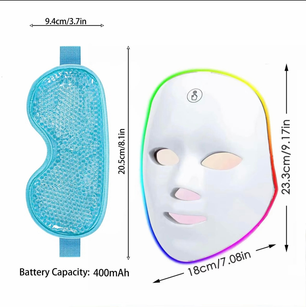 Masque de Beauté LED 7 Couleurs – Soin Complet Visage & Yeux, Éclat et Confort à Domicile